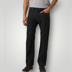 prAna Men's Brion Tech Pants Black Hiking Active Outdoors Preppy Slim Fit